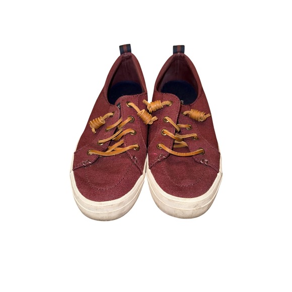 Sperry Shoes - Sperry Crest Vibe Sneakers Burgundy Canvas Coastal Preppy Women's